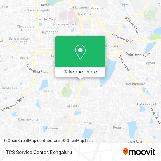 TCS Service Center map