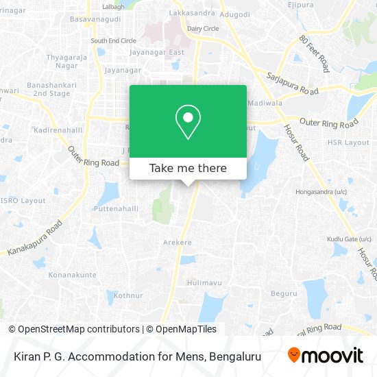 Kiran P. G. Accommodation for Mens map