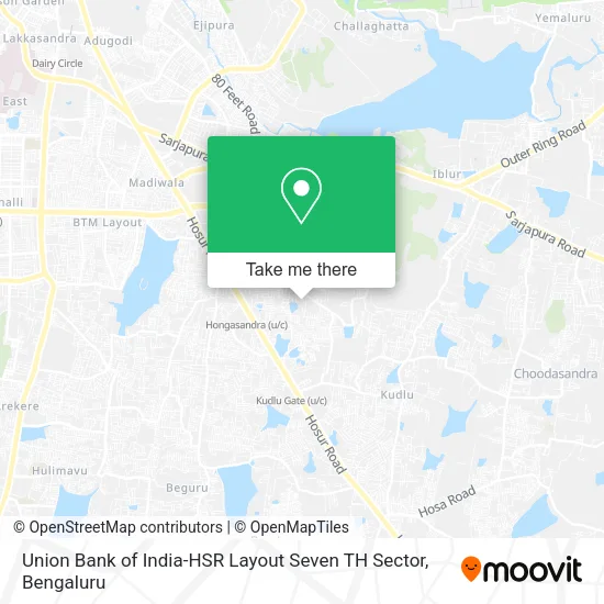 Union Bank of India-HSR Layout Seven TH Sector map