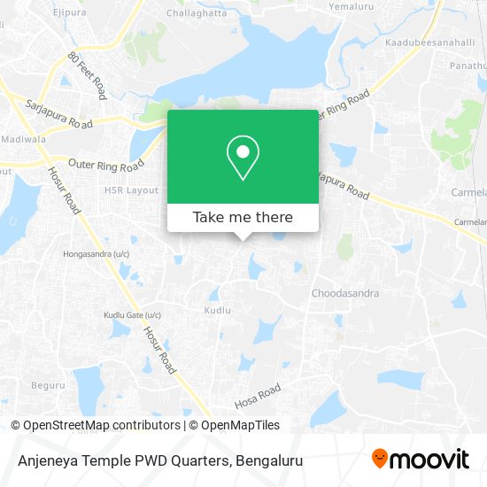 Anjeneya Temple PWD Quarters map