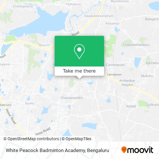 White Peacock Badminton Academy map