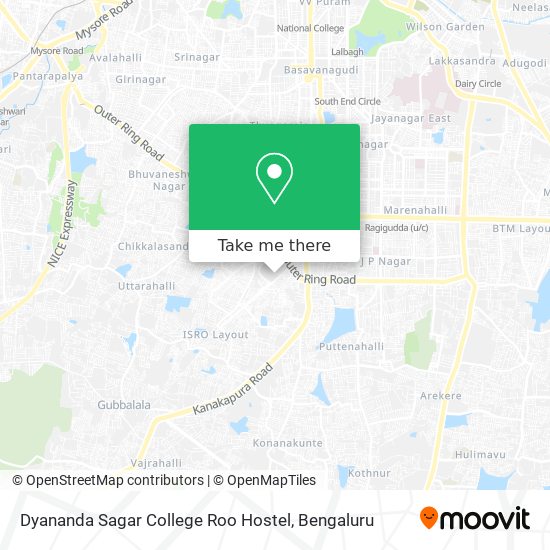 Dyananda Sagar College Roo Hostel map