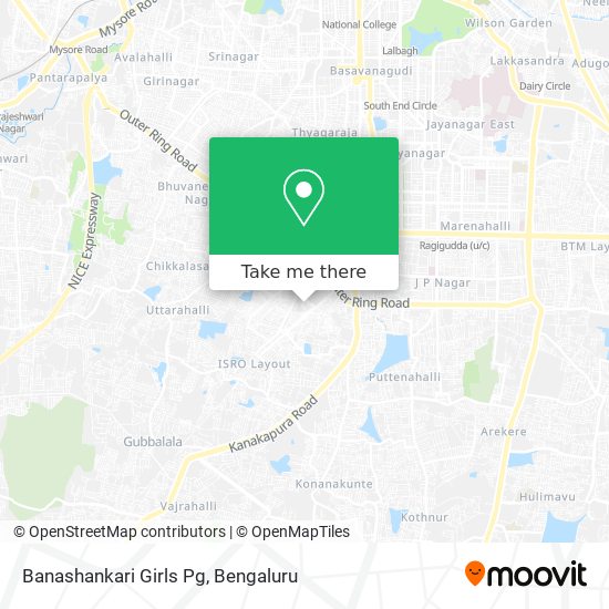 Banashankari Girls Pg map