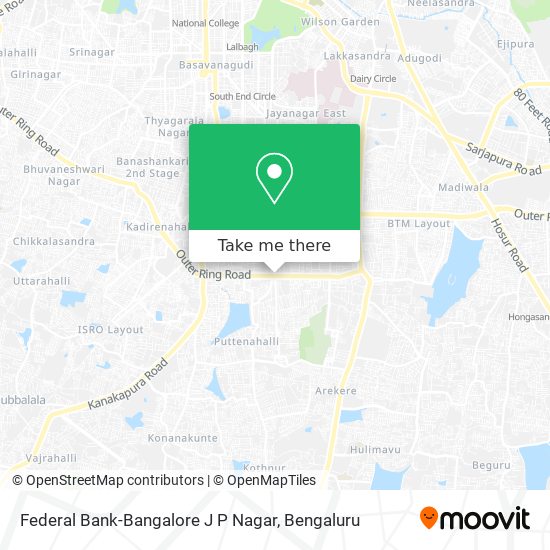 Federal Bank-Bangalore J P Nagar map
