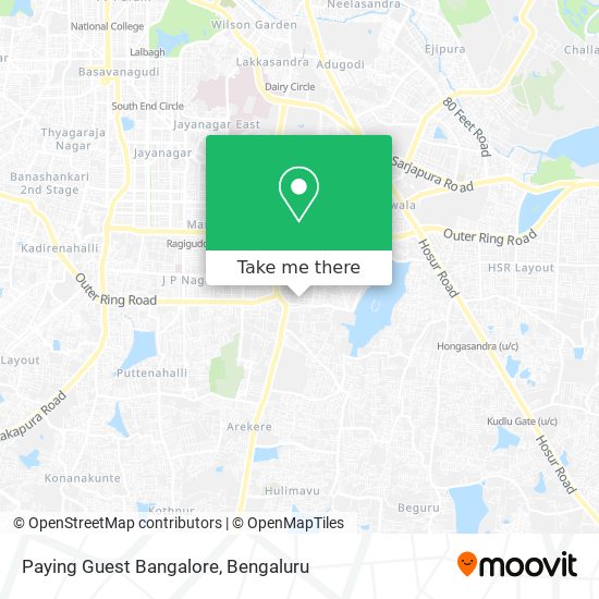 Paying Guest Bangalore map