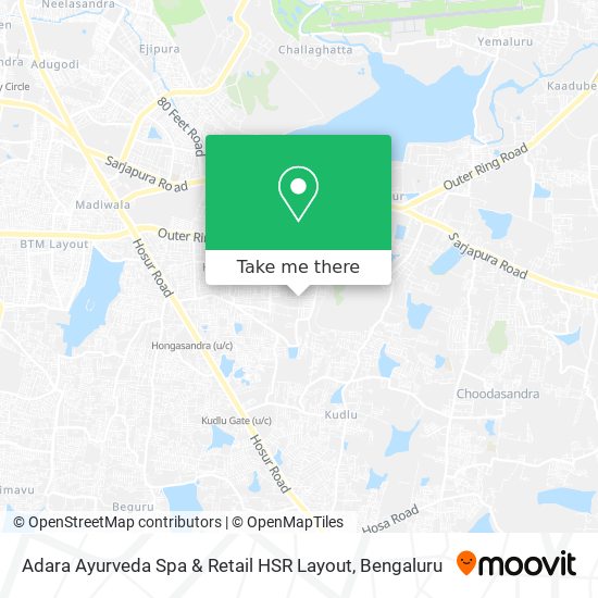 Adara Ayurveda Spa & Retail HSR Layout map