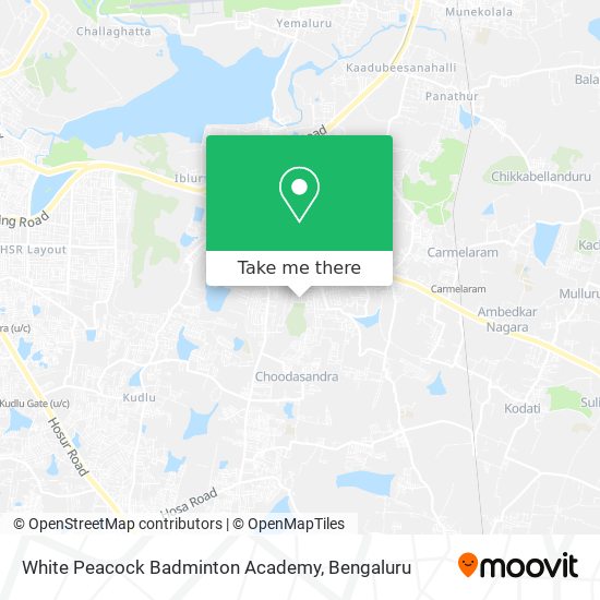 White Peacock Badminton Academy map