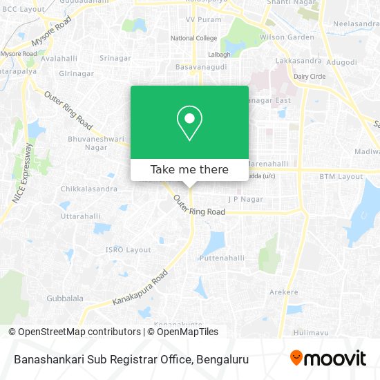 Banashankari Sub Registrar Office map