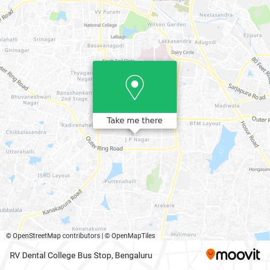 RV Dental College Bus Stop map