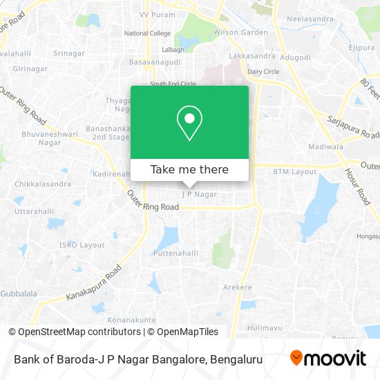 Bank of Baroda-J P Nagar Bangalore map