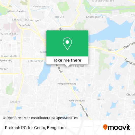 Prakash PG for Gents map