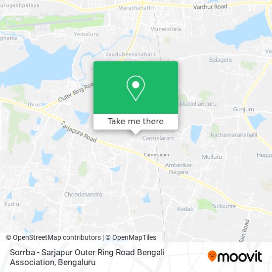 Sorrba - Sarjapur Outer Ring Road Bengali Association map