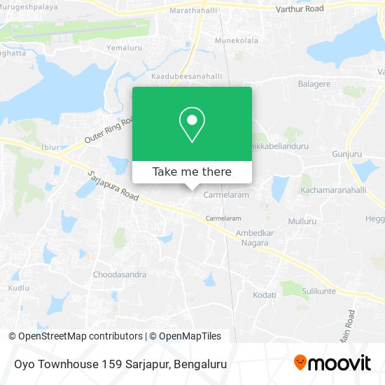 Oyo Townhouse 159 Sarjapur map