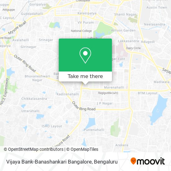 Vijaya Bank-Banashankari Bangalore map