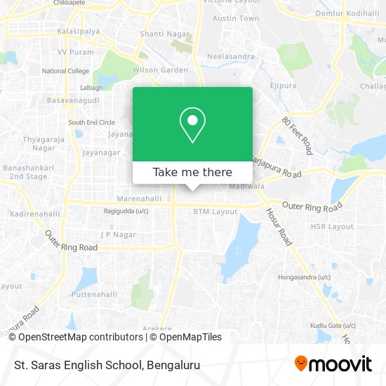 St. Saras English School map