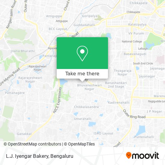 L.J. Iyengar Bakery map