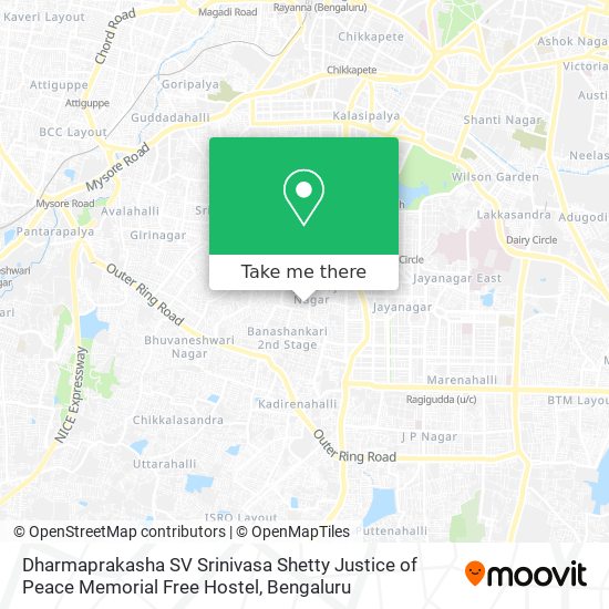 Dharmaprakasha SV Srinivasa Shetty Justice of Peace Memorial Free Hostel map