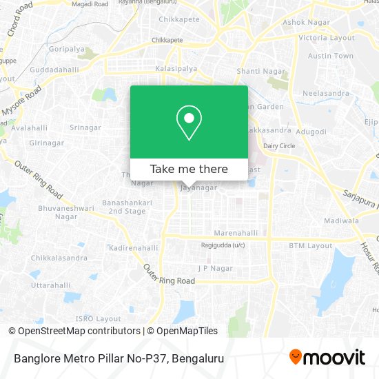 Banglore Metro Pillar No-P37 map
