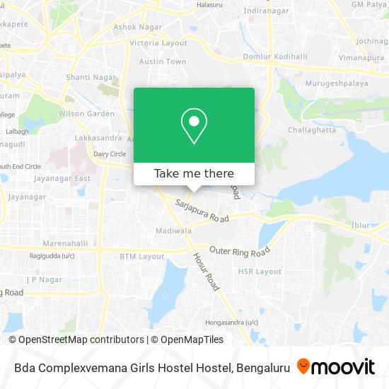 Bda Complexvemana Girls Hostel Hostel map