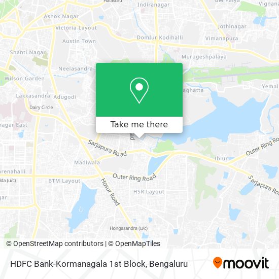HDFC Bank-Kormanagala 1st Block map