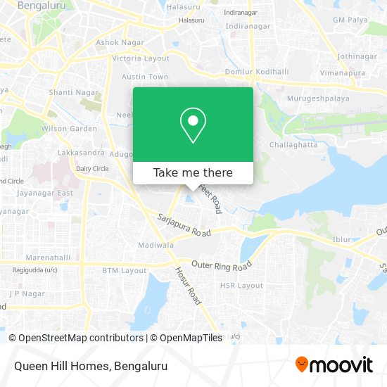 Queen Hill Homes map