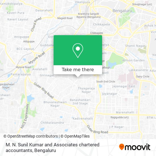 M. N. Sunil Kumar and Associates chartered accountants map