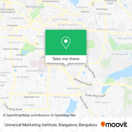 Universal Marketing Institute, Bangalore map