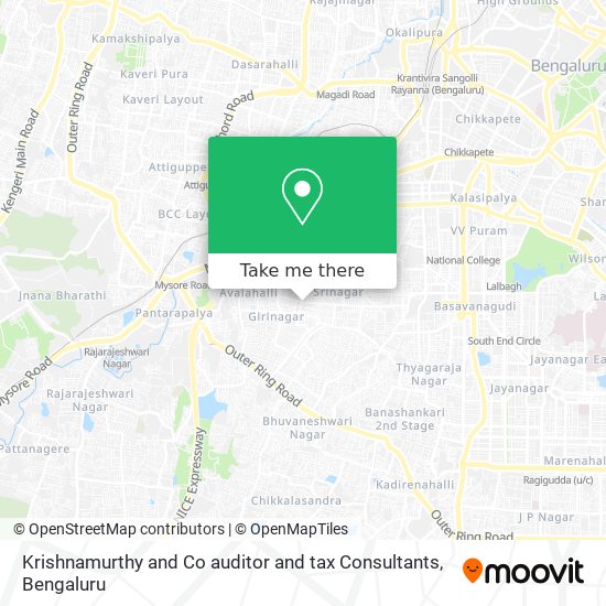 Krishnamurthy and Co auditor and tax Consultants map