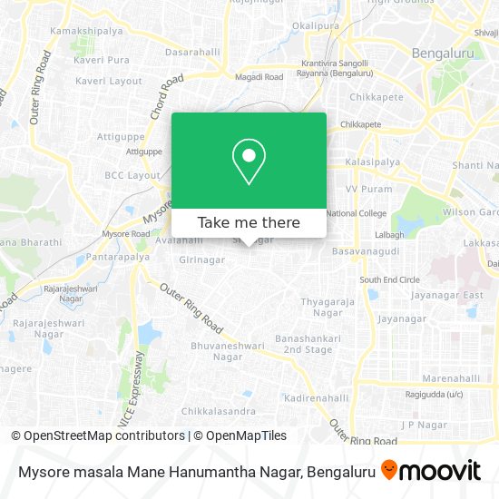 Mysore masala Mane Hanumantha Nagar map