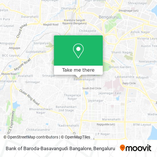 Bank of Baroda-Basavangudi Bangalore map