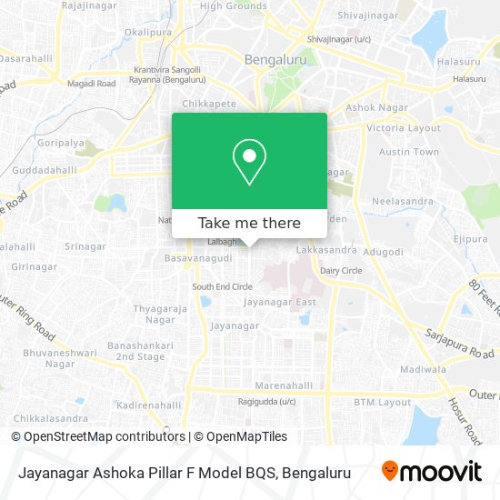 Jayanagar Ashoka Pillar F Model BQS map