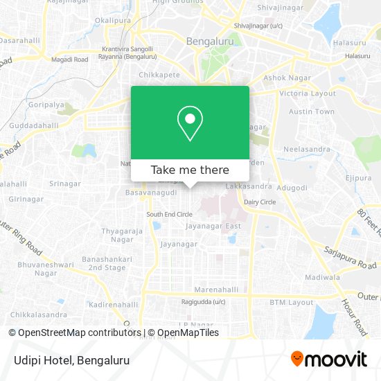 Udipi Hotel map