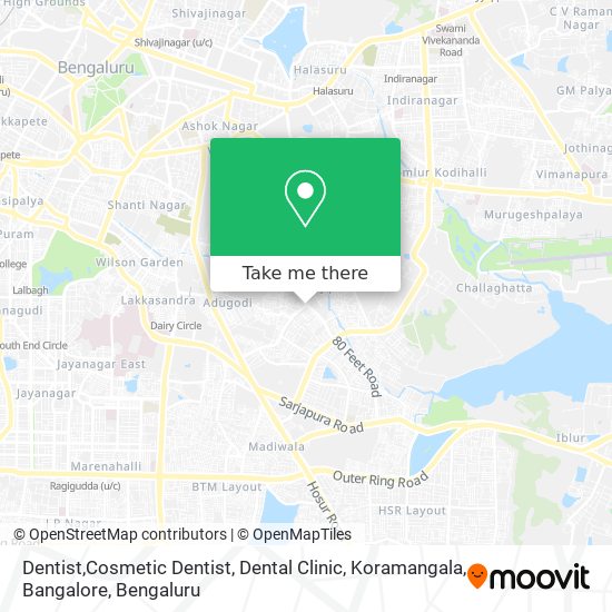 Dentist,Cosmetic Dentist, Dental Clinic, Koramangala, Bangalore map