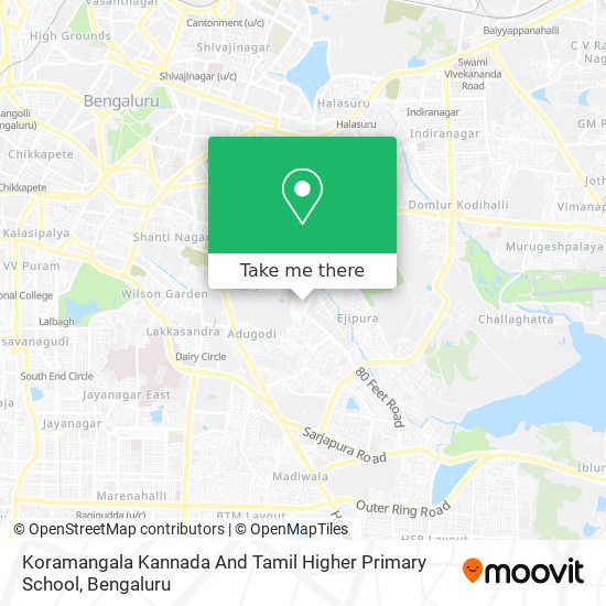Koramangala Kannada And Tamil Higher Primary School map