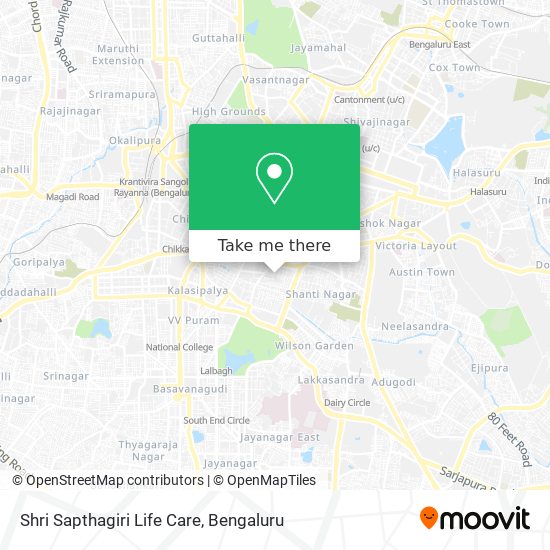 Shri Sapthagiri Life Care map