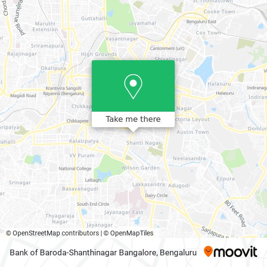 Bank of Baroda-Shanthinagar Bangalore map