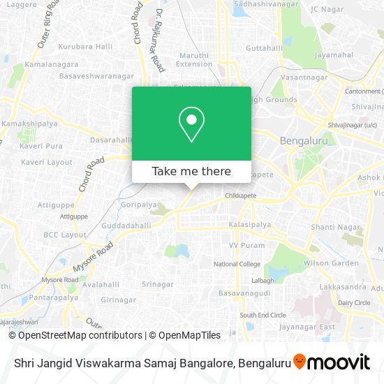 Shri Jangid Viswakarma Samaj Bangalore map