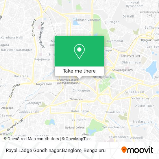 Rayal Ladge Gandhinagar.Banglore map