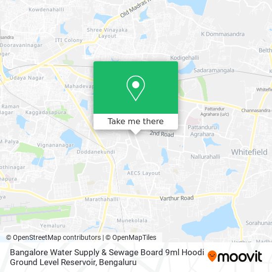 Bangalore Water Supply & Sewage Board 9ml Hoodi Ground Level Reservoir map