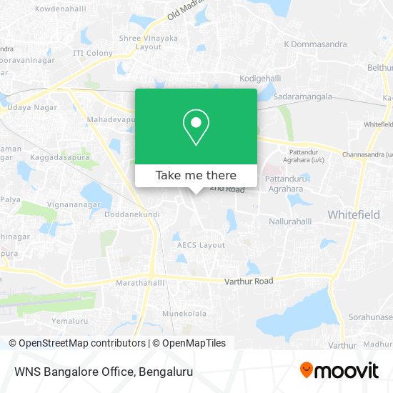 WNS Bangalore Office map