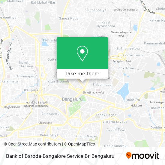 Bank of Baroda-Bangalore Service Br map