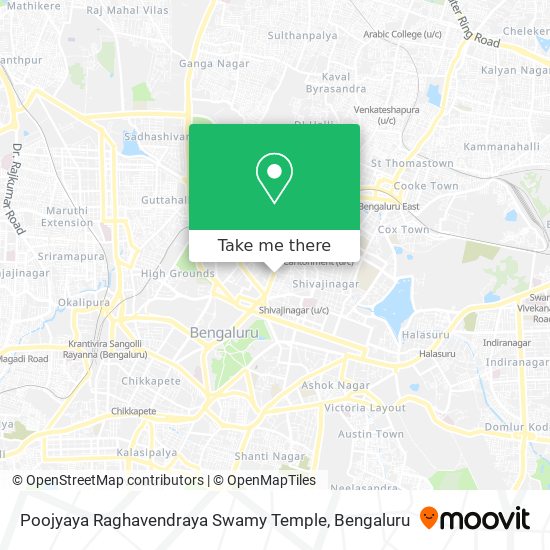 Poojyaya Raghavendraya Swamy Temple map