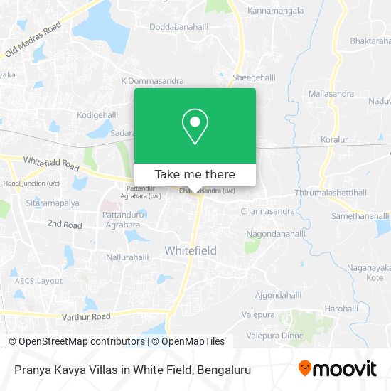 Pranya Kavya Villas in White Field map