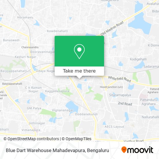 Blue Dart Warehouse Mahadevapura map