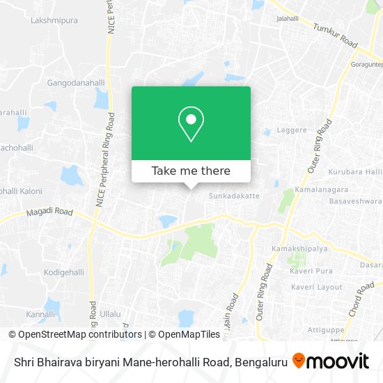 Shri Bhairava biryani Mane-herohalli Road map