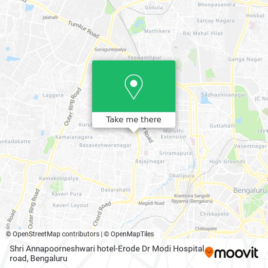 Shri Annapoorneshwari hotel-Erode Dr Modi Hospital road map