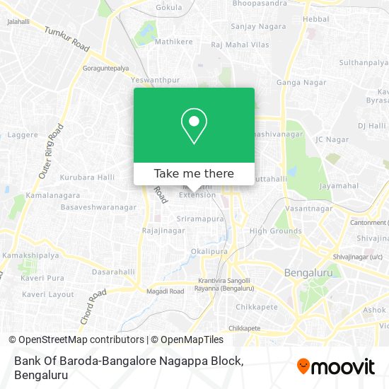 Bank Of Baroda-Bangalore Nagappa Block map