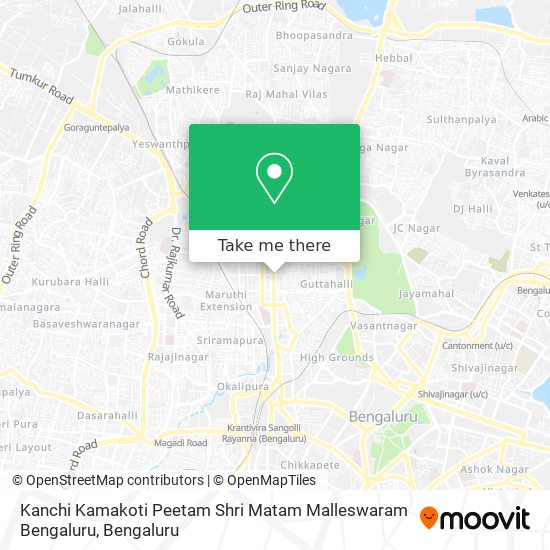 Kanchi Kamakoti Peetam Shri Matam Malleswaram Bengaluru map