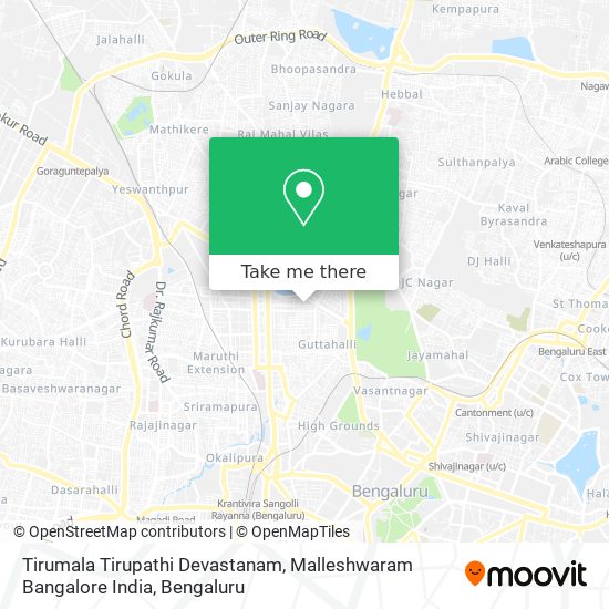 Tirumala Tirupathi Devastanam, Malleshwaram Bangalore India map
