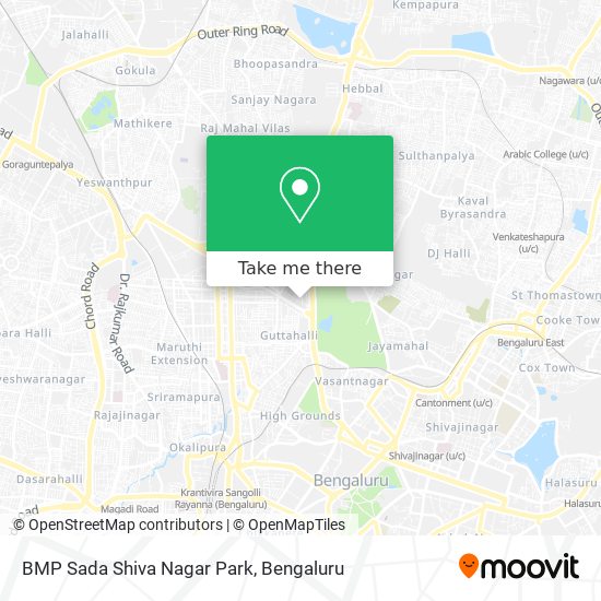 BMP Sada Shiva Nagar Park map